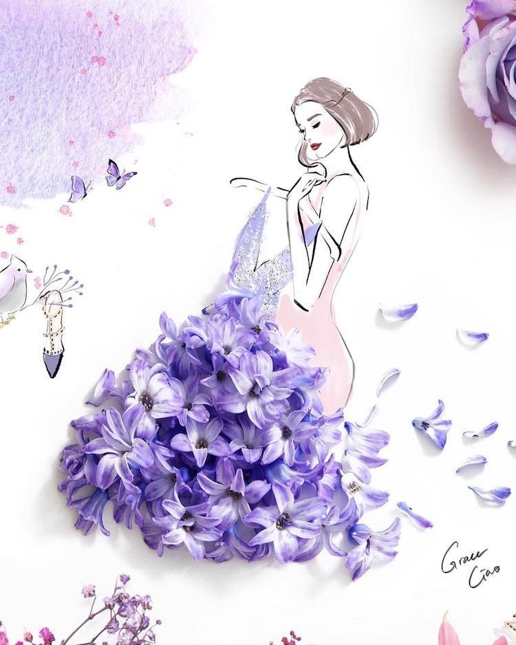 Η Grace Ciao δημιουργεί fashion illustrations με φρέσκα λουλούδια- Φωτογραφία 5