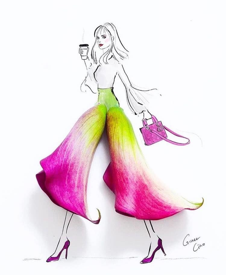 Η Grace Ciao δημιουργεί fashion illustrations με φρέσκα λουλούδια- Φωτογραφία 2