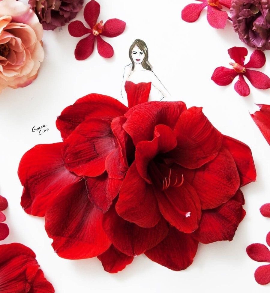 Η Grace Ciao δημιουργεί fashion illustrations με φρέσκα λουλούδια- Φωτογραφία 17