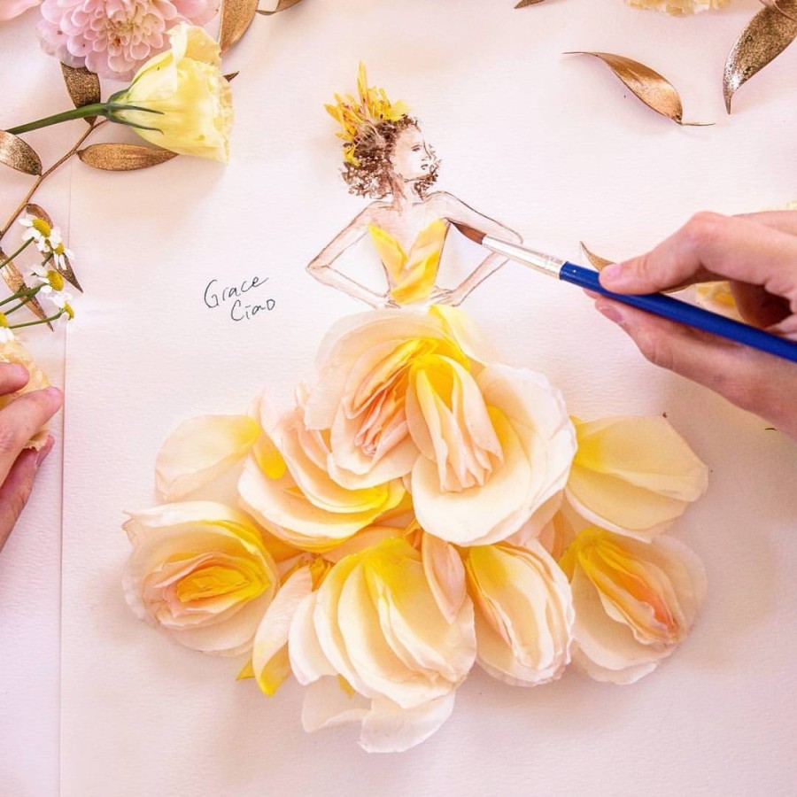 Η Grace Ciao δημιουργεί fashion illustrations με φρέσκα λουλούδια- Φωτογραφία 18