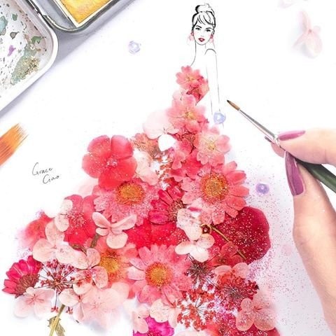 Η Grace Ciao δημιουργεί fashion illustrations με φρέσκα λουλούδια- Φωτογραφία 21