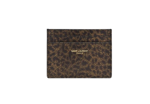  Card case in leopard-print leather 