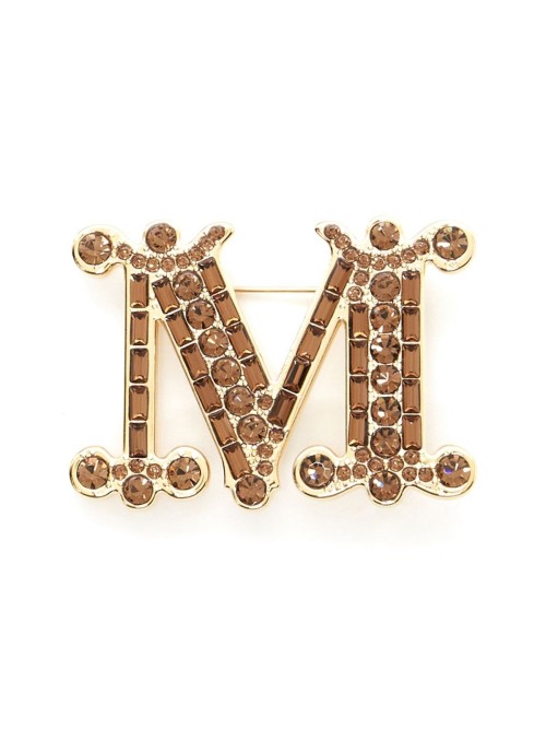  Monogram brooch with crystals 