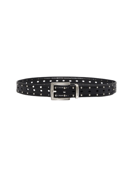  Stud-embellished leather belt 