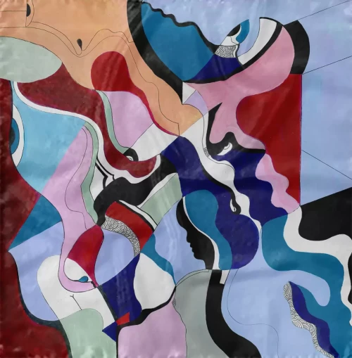  Silk scarf  “Time heals everything” 