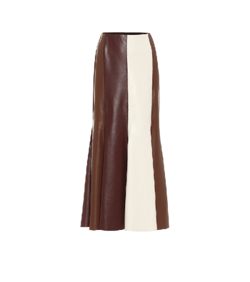  Artem color-block vegan leather midi skirt 