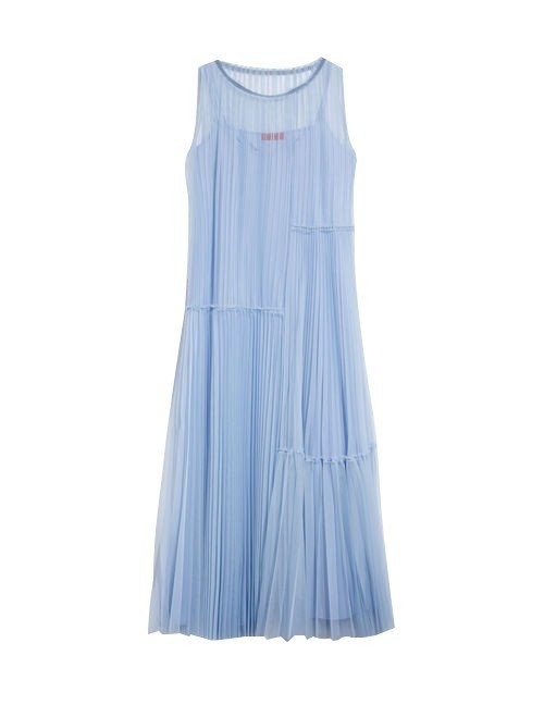  Maxi dress in pleated tulle  