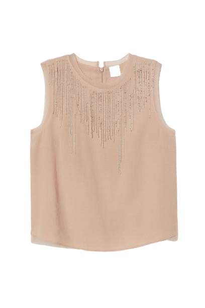  Top with beaded fringes 