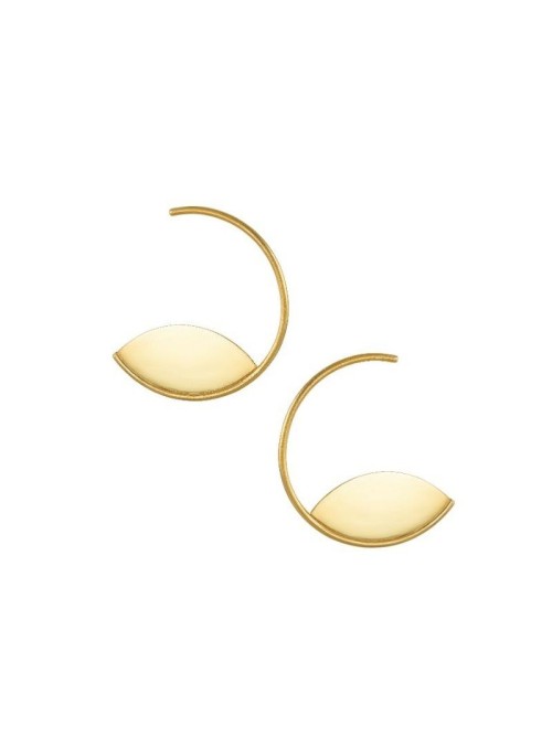  24K gold plated open circle & eye hoop earring 