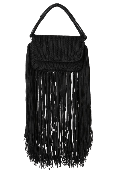  Handmade small bag with long fringes 