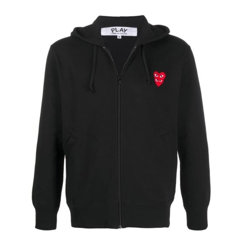  Zipped embroidered-logo hoodie 