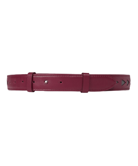  Leather belt with triangular cutouts 