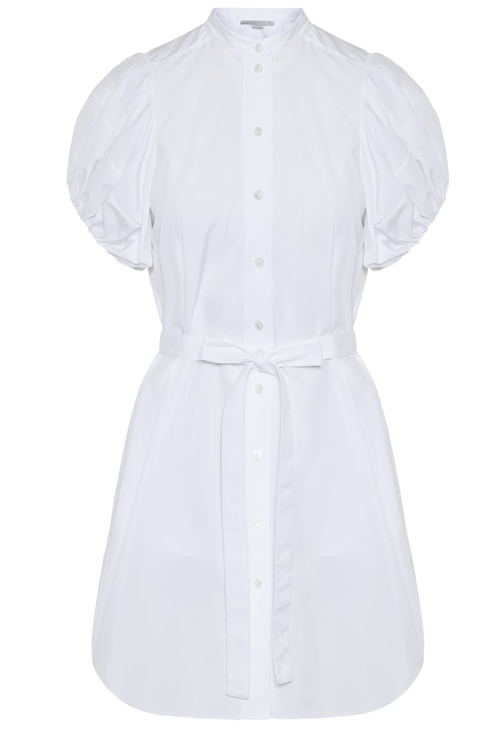  Anastasia puff-sleeved poplin shirt dress 