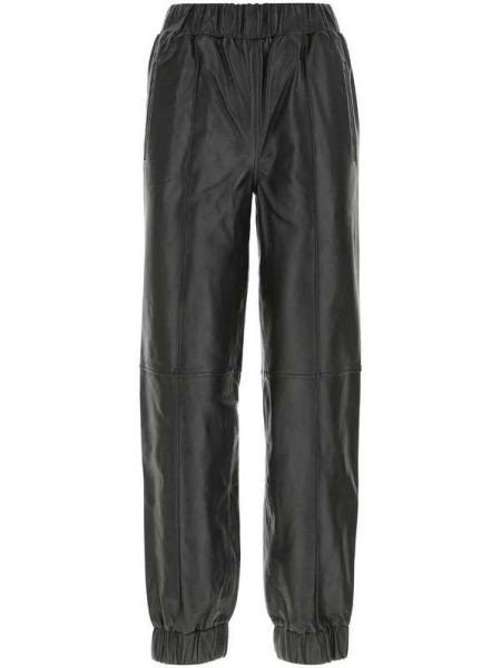  Leather tapered fit trousers 