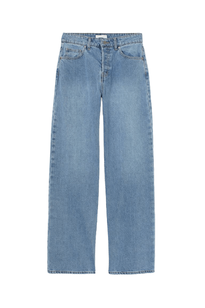  Loose straight high jeans 