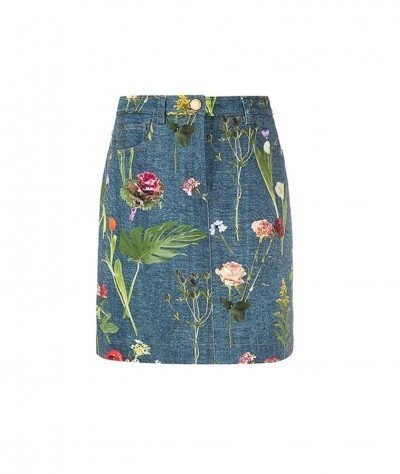  Floral denim skirt  