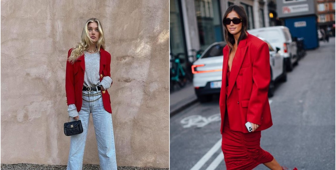 Red blazer: Η ιδανική προσθήκη σε κάθε γιορτινό look