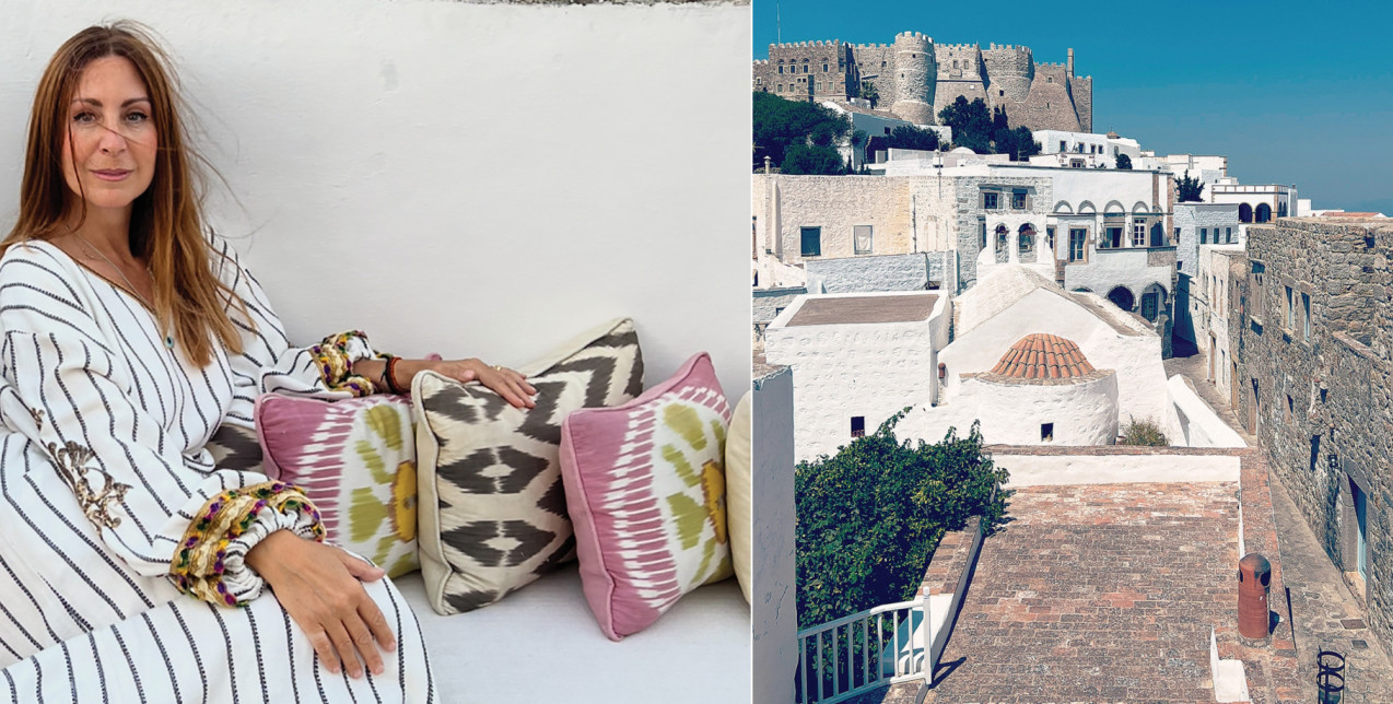 Η Melina Blaxland Horne ﻿ζει στο Λονδίνο, αλλά η Πάτμος είναι το μόνο μέρος όπου βρίσκει αληθινή χαρά, έμπνευση και γαλήνη