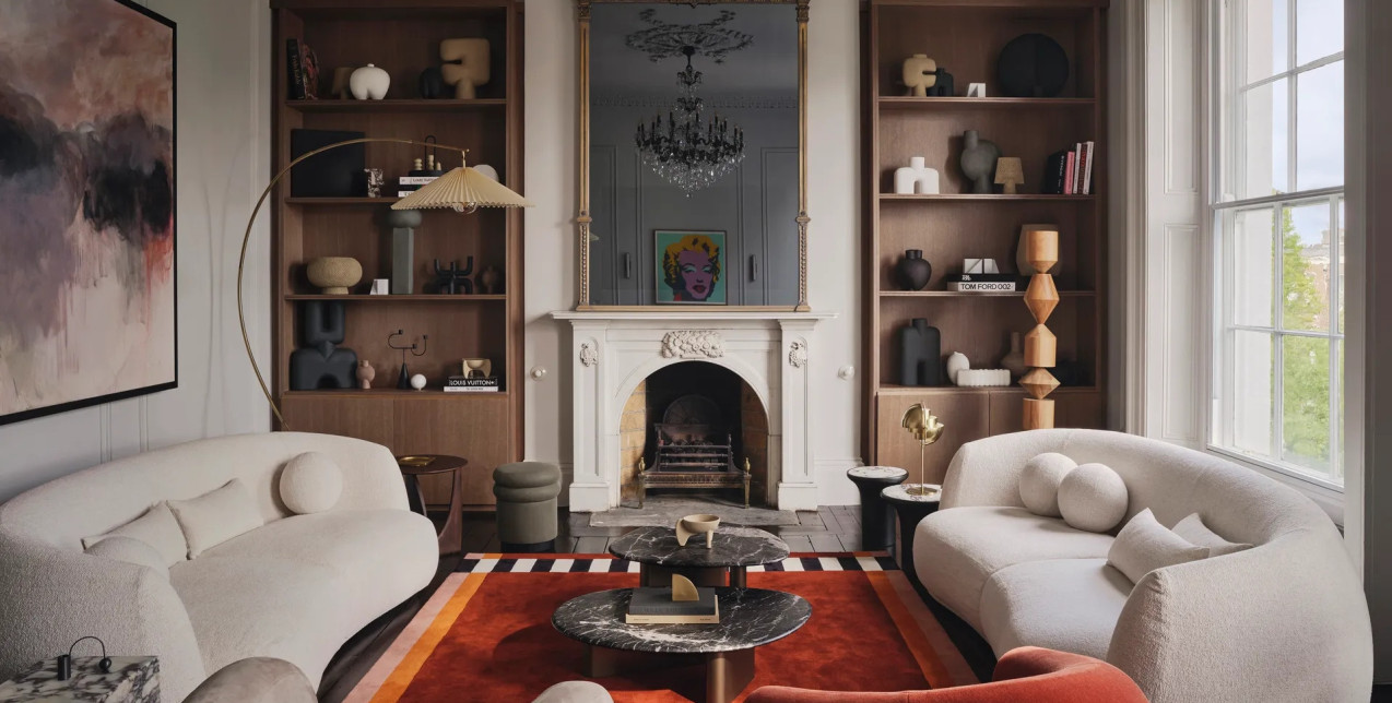 Μια κατοικία γεωργιανού τύπου στο Δουβλίνο συνδυάζει τέλεια το βελούδο, το μάρμαρο και το φως