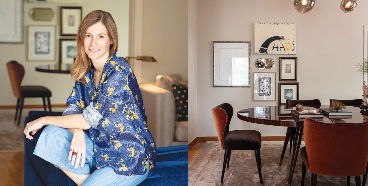 H interior designer Eλεάνα Καραγεωργίου μας υποδέχεται στο σπίτι της