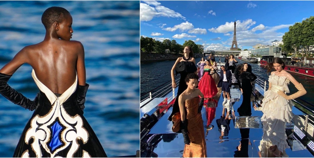 O Olivier Rousteing διοργάνωσε ένα πλωτό show στο Σηκουάνα συμμετέχοντας με τον τρόπο του στην Εβδομάδα Μόδας Υψηλής Ραπτικής του Παρισιού 