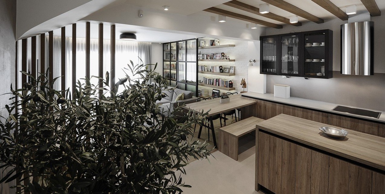 Ένα μοντέρνο διαμέρισμα στη Θέρμη με στοιχεία βιομηχανικού design