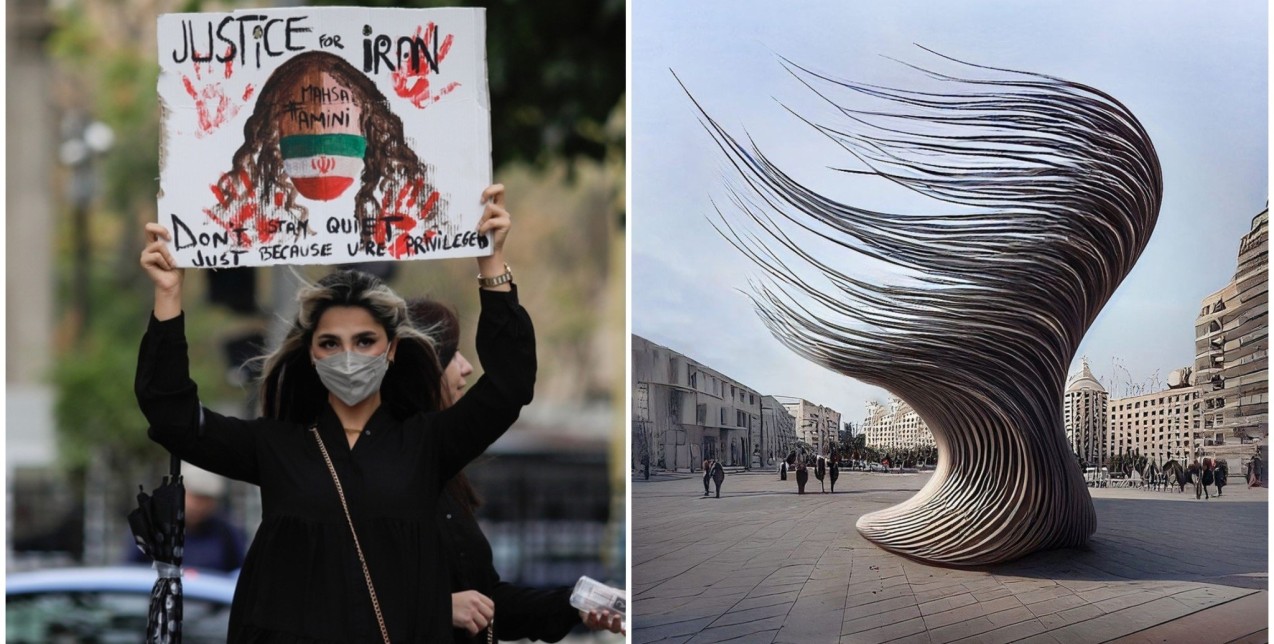 Flowing Free: Το γλυπτό που τιμά τους αγώνες των Ιρανών γυναικών