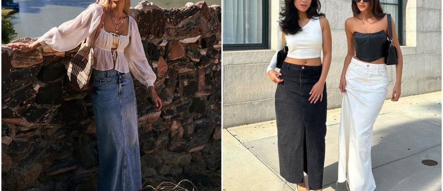 Denim maxi skirt: Οι πιο chic τρόποι να τη φορέσετε το καλοκαίρι