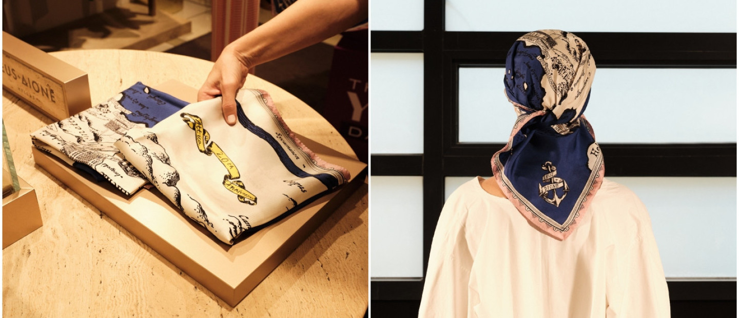 Η Zeus+Δione μας έδειξε την τέχνη του κεφαλοδεσίματος λίγο μετά την κυκλοφορία ενός συλλεκτικού μεταξωτού μαντηλιού