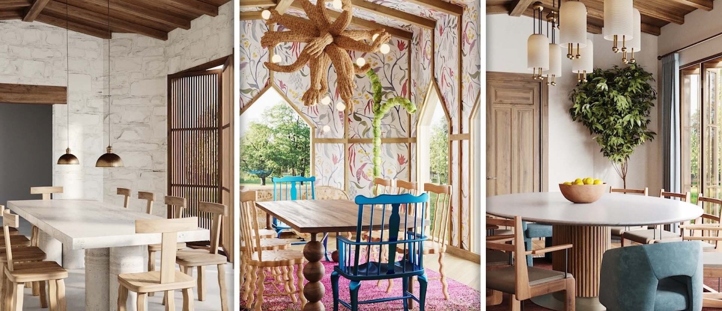 Τρεις designers δημιουργούν διαφορετικά concepts στο ίδιο dining room