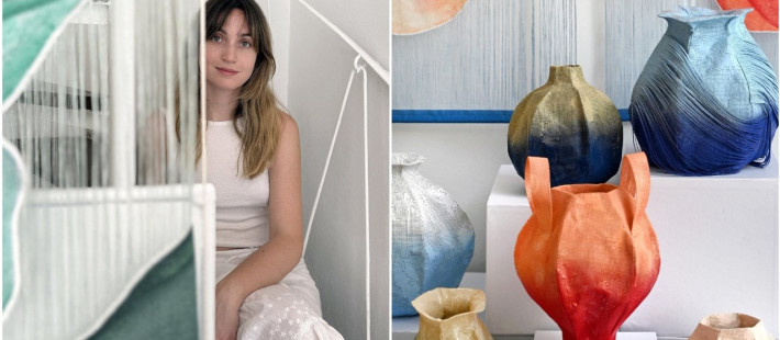 Η textile designer Βάλια Καπελετζή μιλάει στο GLOW.GR με αφορμή την εικαστική εγκατάσταση για τη βιτρίνα της Κριεζώτου του Μουσείου Μπενάκη