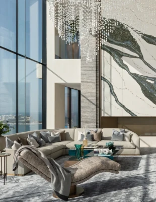 Ένα ρετιρέ στην Palm Jumeirah που συνδυάζει μοντέρνα αισθητική και πολυτελή ζωή