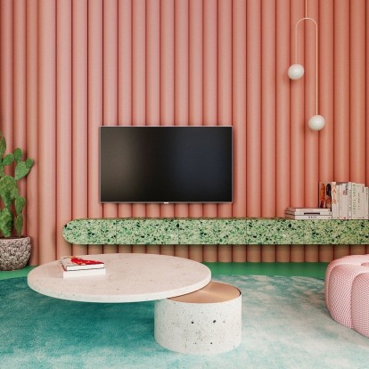 Πανδαισία Χρωμάτων: Ένα διαμέρισμα στις αποχρώσεις του ροζ και της μέντας στο Manhattan που θα σας μαγέψει 